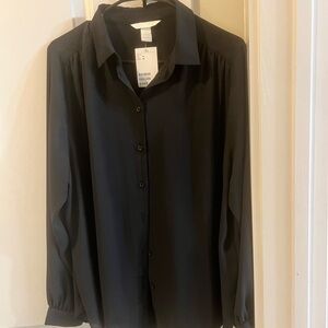 H&M black flowy blouse